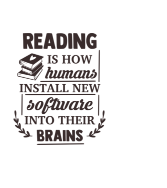 Reading is how humans install new software minta fekete pólón