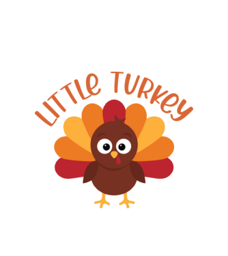 Little turkey minta fehér pólón