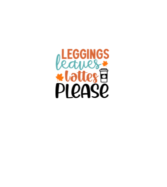 Leggings leaves lattes please minta fehér pólón