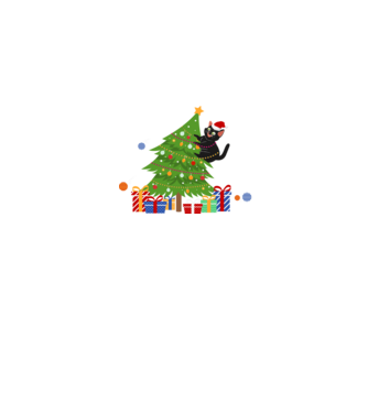 Christmas tree with cat minta szürke pólón