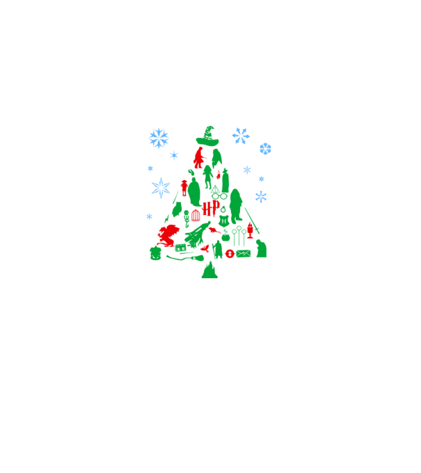 HP Xmas Tree minta szürke pólón