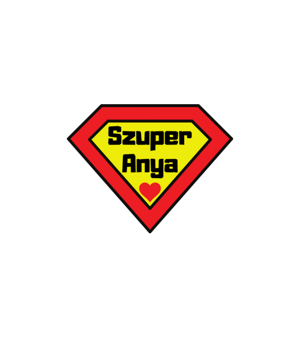 Szuper anya szívvel minta fehér pólón