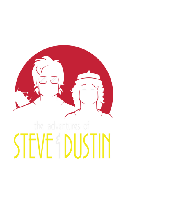 Steve and Dustin minta fekete pólón