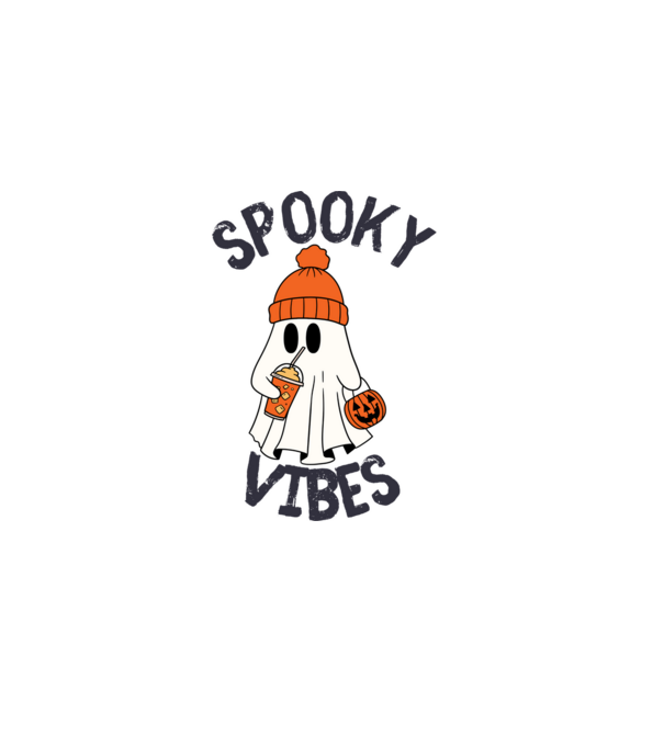 Spooky Vibes minta szürke pólón