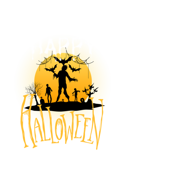 Happy Halloween minta fekete pólón