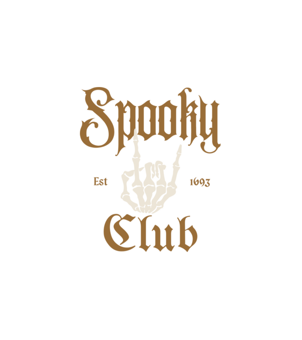 Spooky Club minta fehér pólón