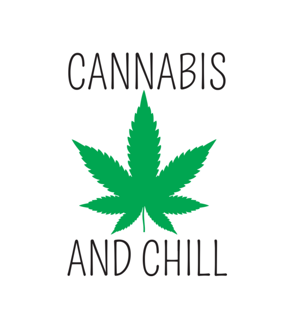 Cannabis and chill minta fehér pólón