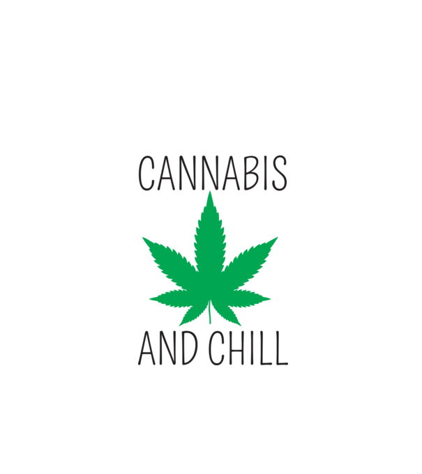 Cannabis and chill minta fehér pólón