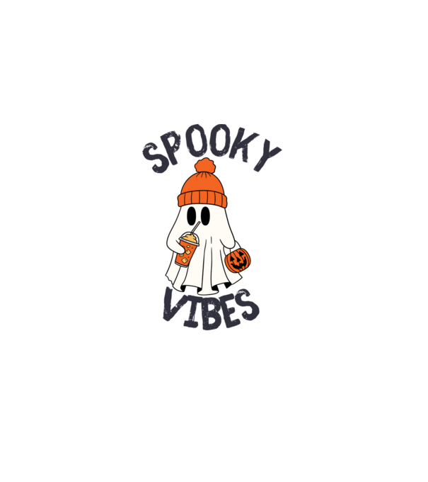 Spooky Vibes minta fehér pólón