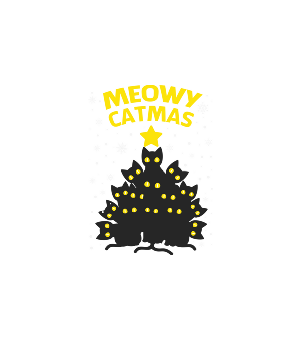 Meowy Catmas minta fehér pólón