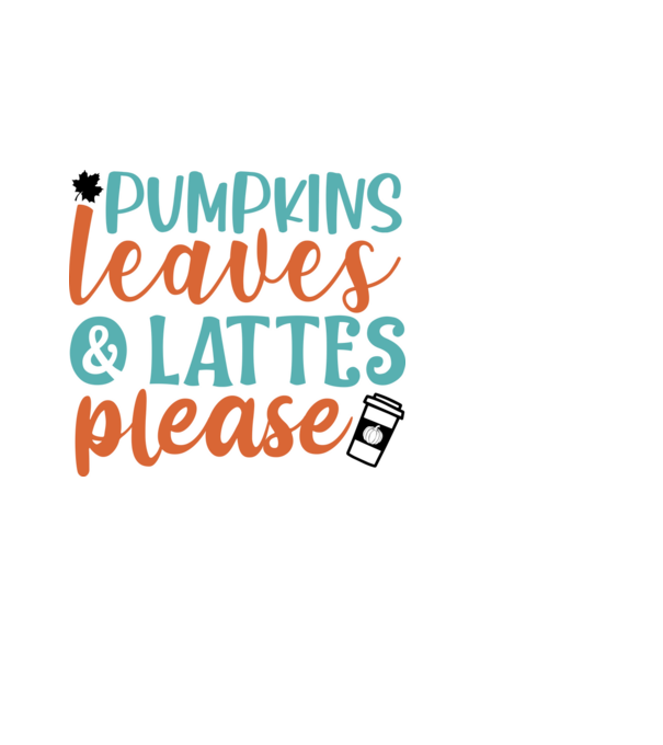 Pumpkins leaves and lattes please minta fekete pólón