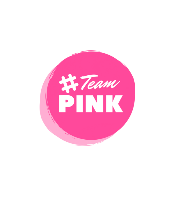 Team Pink minta fehér pólón