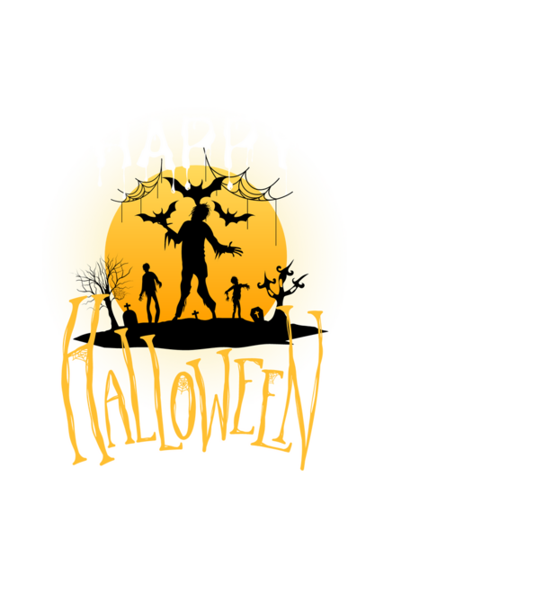 Happy Halloween minta fekete pólón