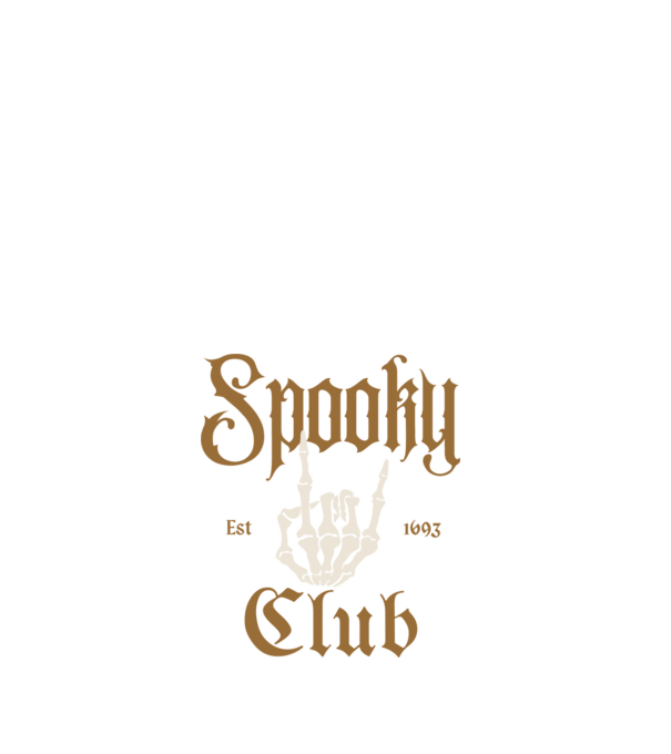 Spooky Club minta fehér pólón