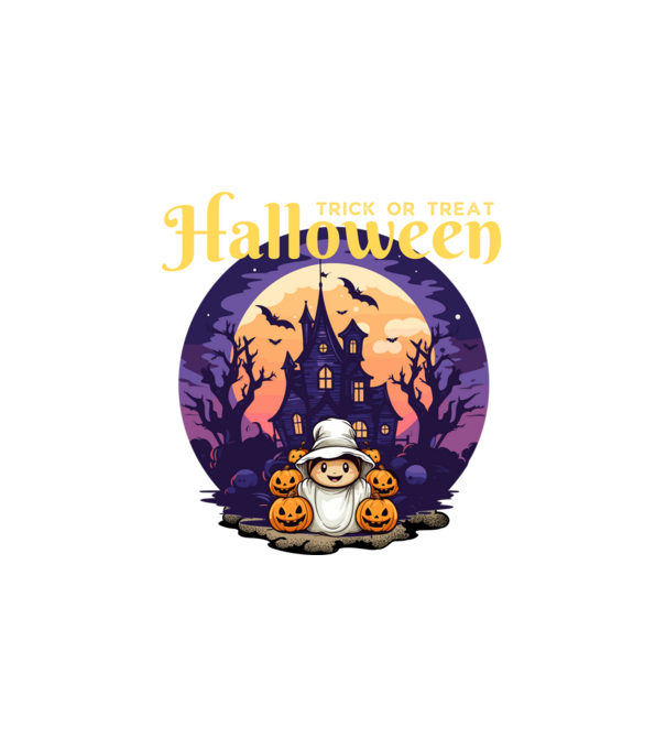 Halloween minta fehér pólón