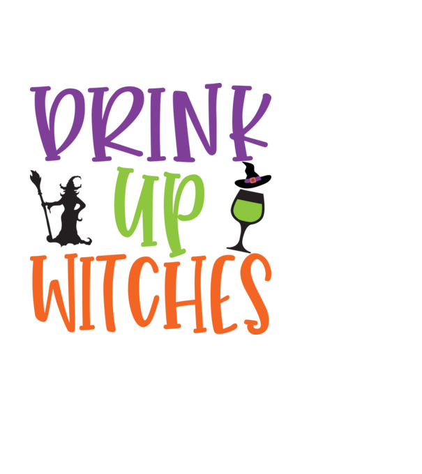 Drink Up Witches minta fekete pólón