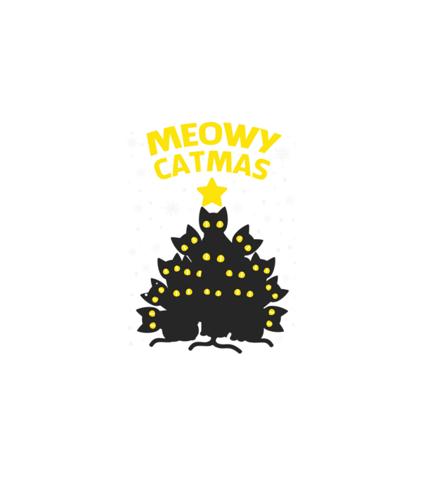 Meowy Catmas minta fehér pólón