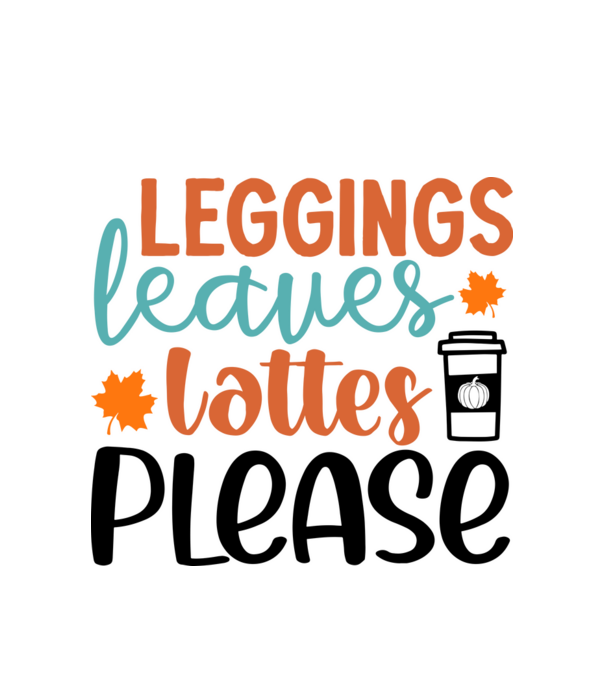Leggings leaves lattes please minta fehér pólón