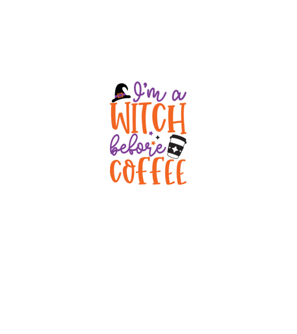 I'm A Witch Before Coffee minta királykék pólón