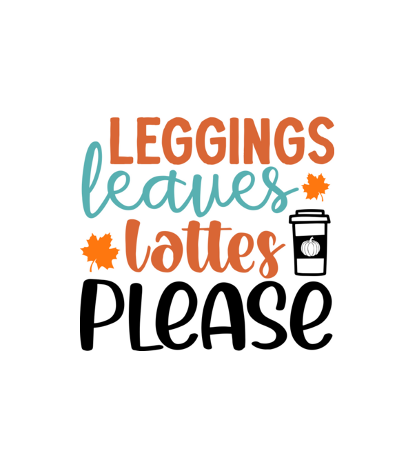 Leggings leaves lattes please minta fehér pólón