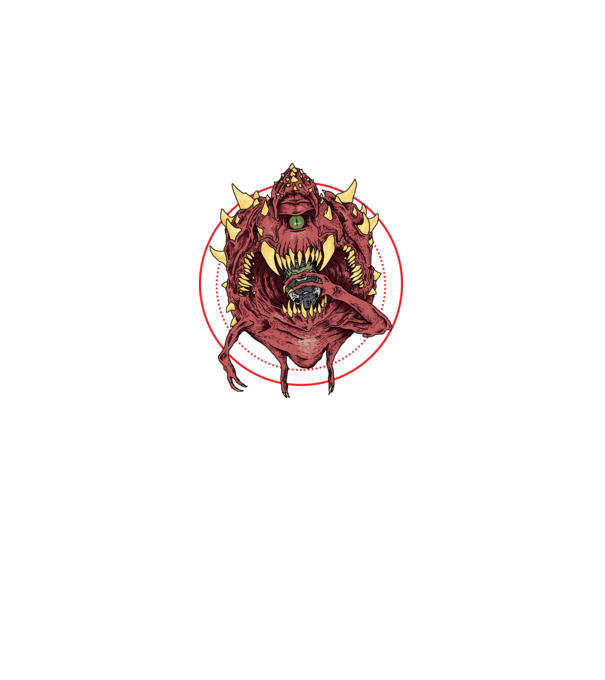 Doom Caco demon minta fekete pólón