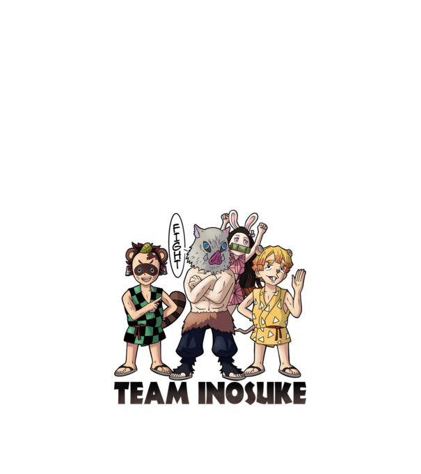 Demon Slayer - Team Inosuke minta homokszín pólón