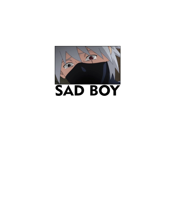 Sad boy Kakashi v1 minta fehér pólón