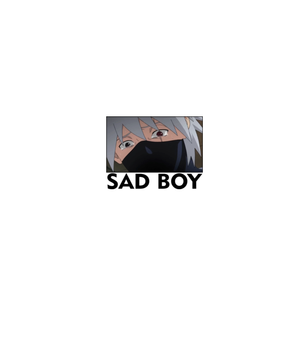 Sad boy Kakashi v1 minta fehér pólón