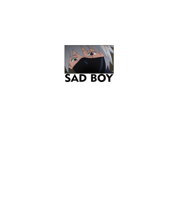 Sad boy Kakashi v1 minta fehér pólón