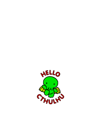 Hello Cthulhu minta fehér pólón