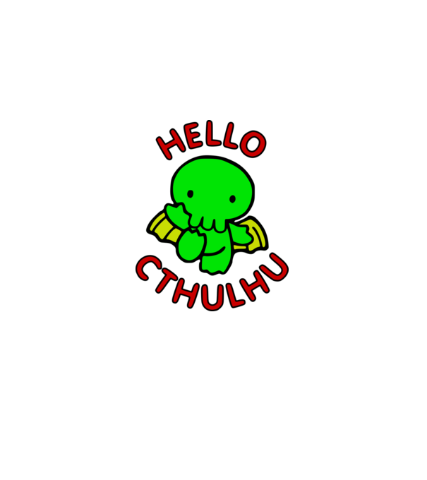 Hello Cthulhu minta fekete pólón