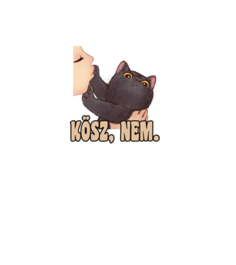 Kösz nem fekete cica minta fehér pólón