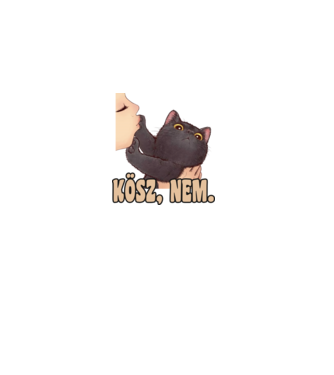 Kösz nem fekete cica minta fehér pólón