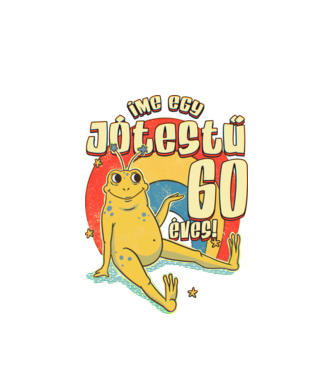 Jótestű 60 éves minta fehér pólón