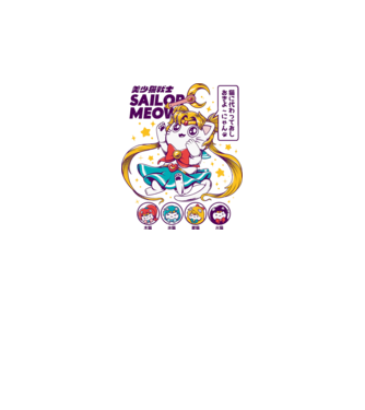 Sailor Moon Kitty minta fehér pólón