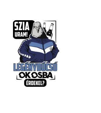 Szevasz uram galamb legénybúcsú lght minta fehér pólón