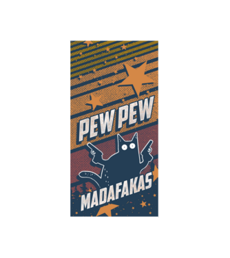 Pew Pew phonecase minta fehér pólón
