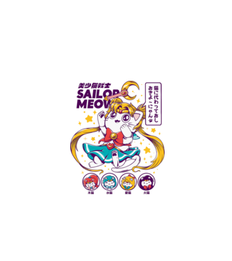 Sailor Moon Kitty minta fehér pólón