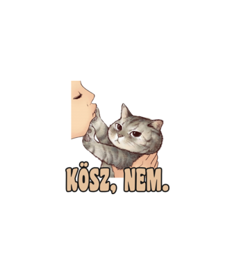 Kösz nem szüke cica minta fehér pólón