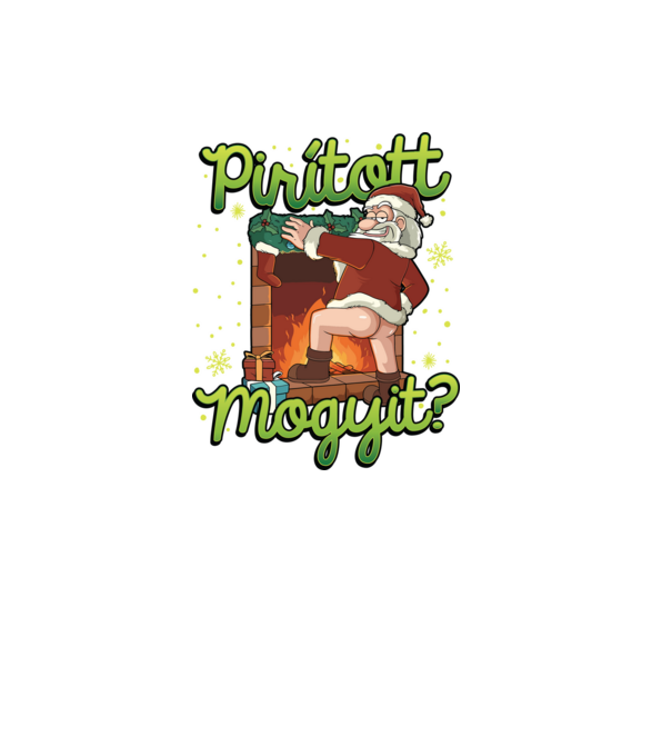 Pirított mogyi Mikulás minta fekete pólón