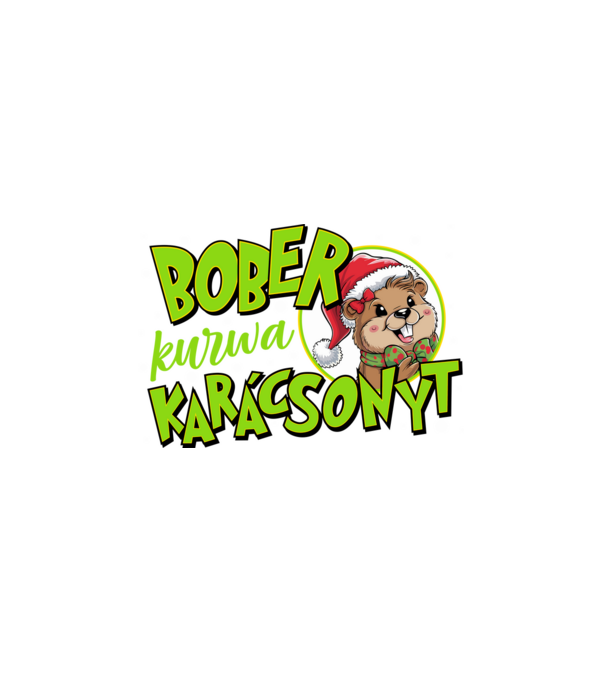 Karácsony Bober xmas minta fehér pólón