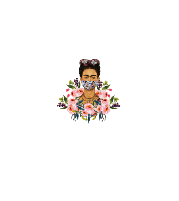 Frida Floral 2020 minta szürke pólón