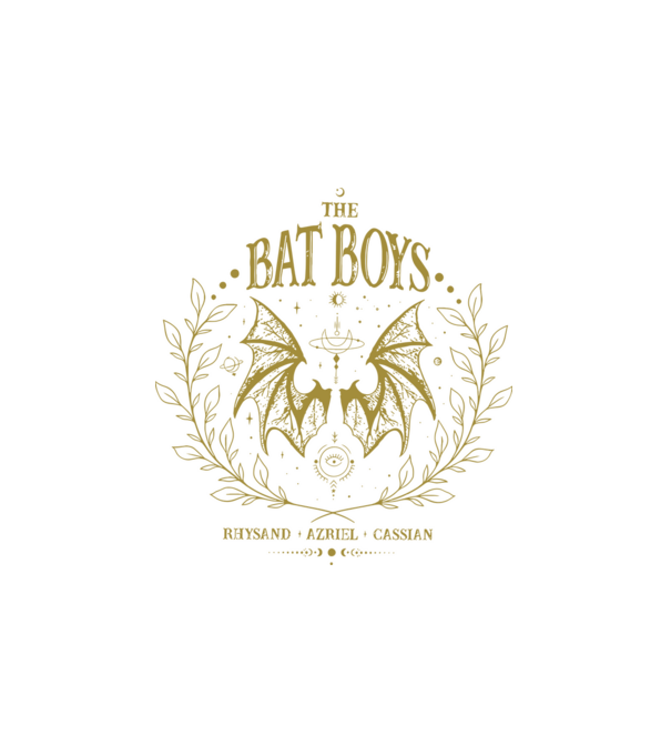 Bat Boys Acotar Tövisek és rózsák udvara minta fehér pólón