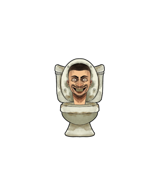 Skibidi Toliet minta fekete pólón