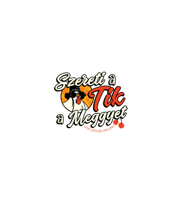 Szereti a tik a meggyett minta homokszín pólón