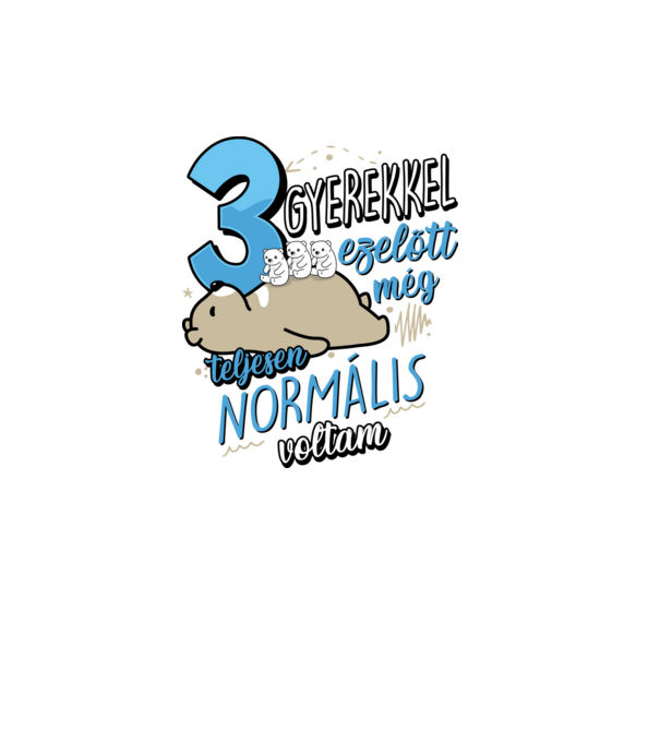 Három gyerekkel ezelőtt maci minta fekete pólón