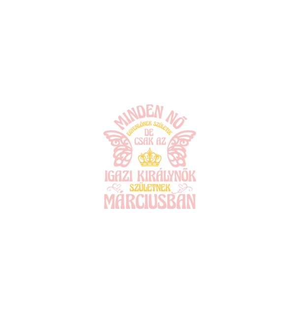 Szülinapos királynő március pink minta fekete pólón
