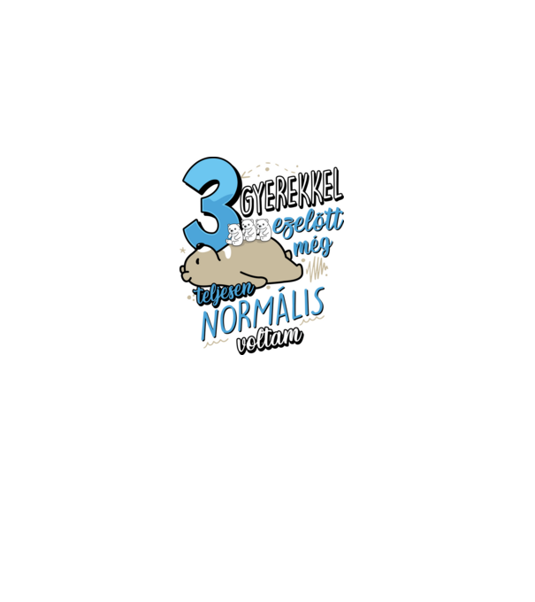 Három gyerekkel ezelőtt maci minta fekete pólón