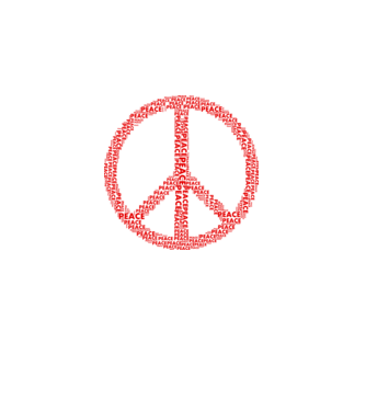 Béke peace minta világos rózsaszín pólón