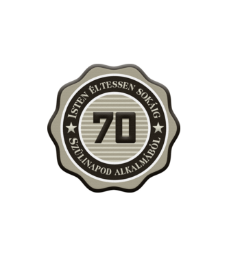 70 éves minta fehér pólón
